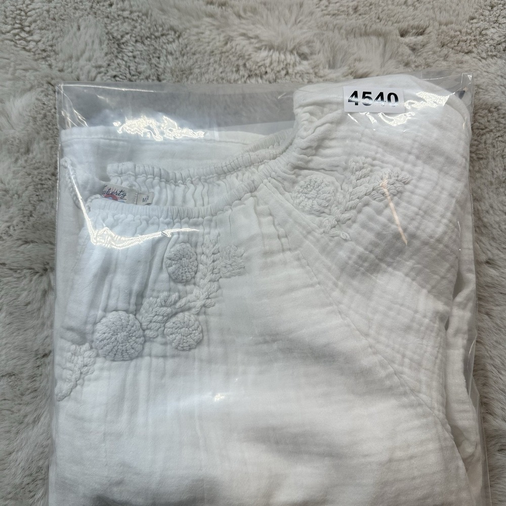 Faherty Organic Cotton Embroidered Boho Trapeze Top Oversized‎ Sz M - Picture 10 of 10
